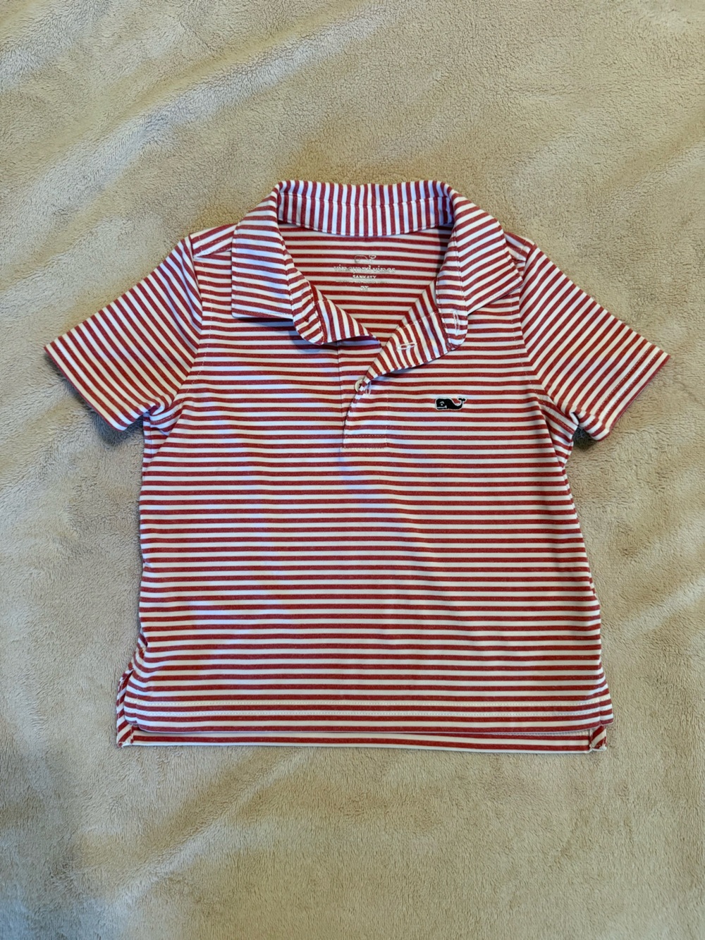 Vineyard Vines Kids Red & White Striped Polo
